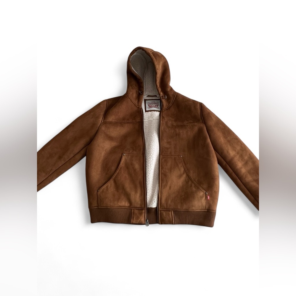 Levi's Men's Faux Shearling Hoody Bomber Jacket